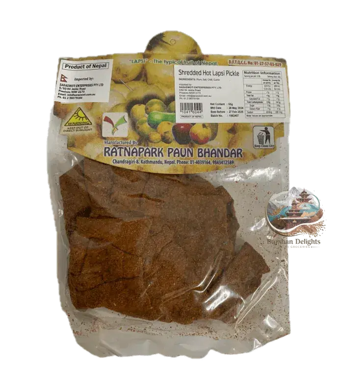 ratnapark paun bhandar shredded hot lapsi pickle 65gm